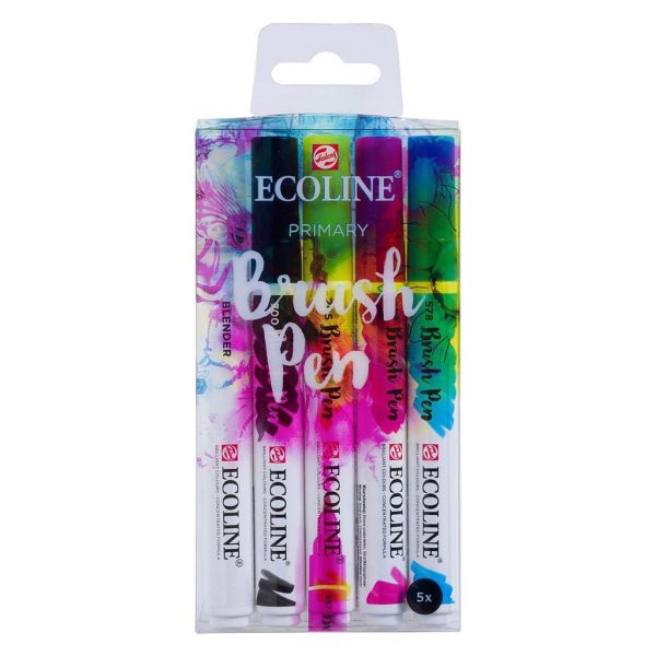 Talens Caneta Brush Ecoline, Ponta Pincel , Cores Primárias